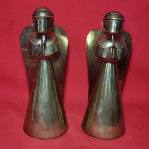 Vintage Brass Metal Angel Candle Stick Holder Set of 2